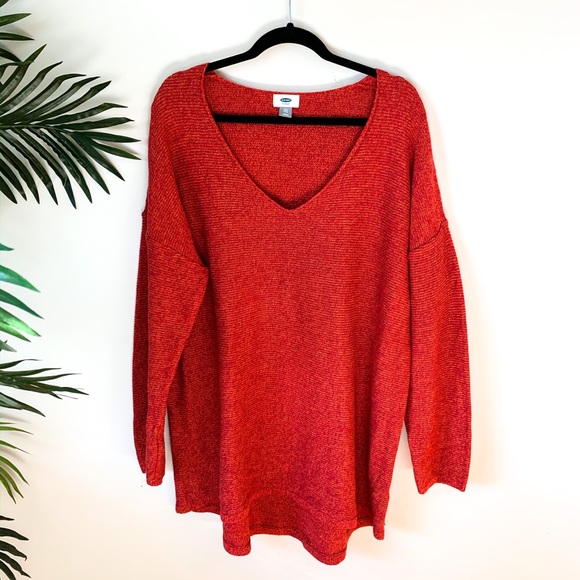Old Navy Sweaters - OLD NAVY Blood Orange V-Neck Sweater size XXL